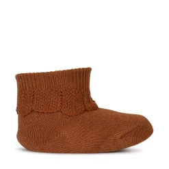 Konges Sløjd 3 Pak Sokker Med Flaeser - Leather Brown*Born Sokker & Undertøj