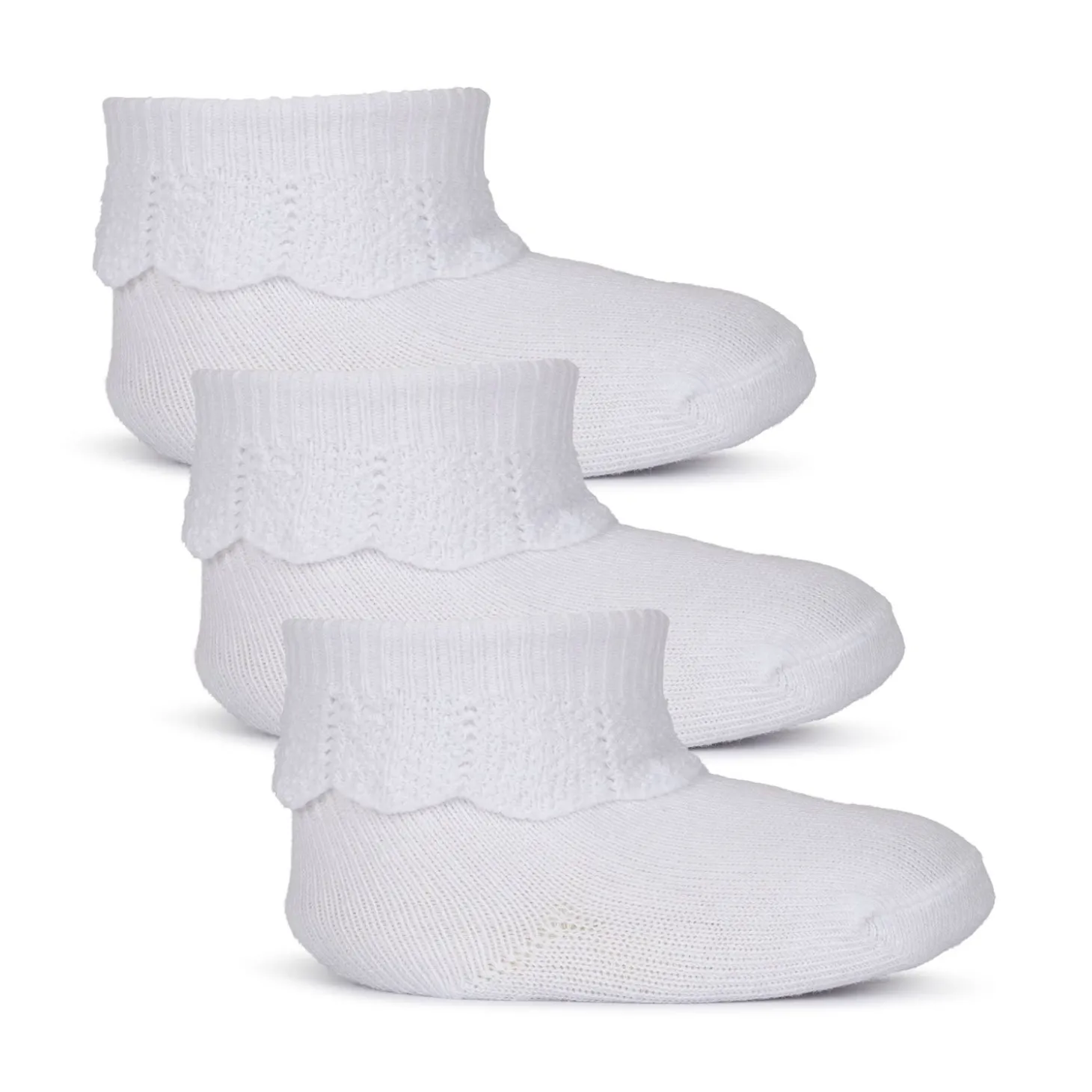 Konges Sløjd 3 Pak Sokker Med Flaeser - Optic White*Born Sokker & Undertøj