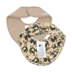 Konges Sløjd Basic 2-Pak Hagesmaek - Panda/Oxford Tan*Born Savlesmaekke