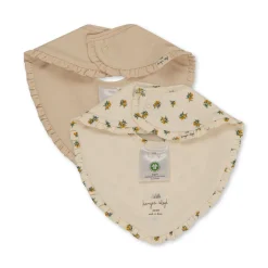 Konges Sløjd Basic 2-Pak Hagesmaek Med Flaeser - Peonia Limone/Brazilian Sand*Born Savlesmaekke