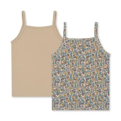 Konges Sløjd Basic 2-Pak Stroptop - Bibi Fleur/Brazilian Sand*Born Sokker & Undertøj