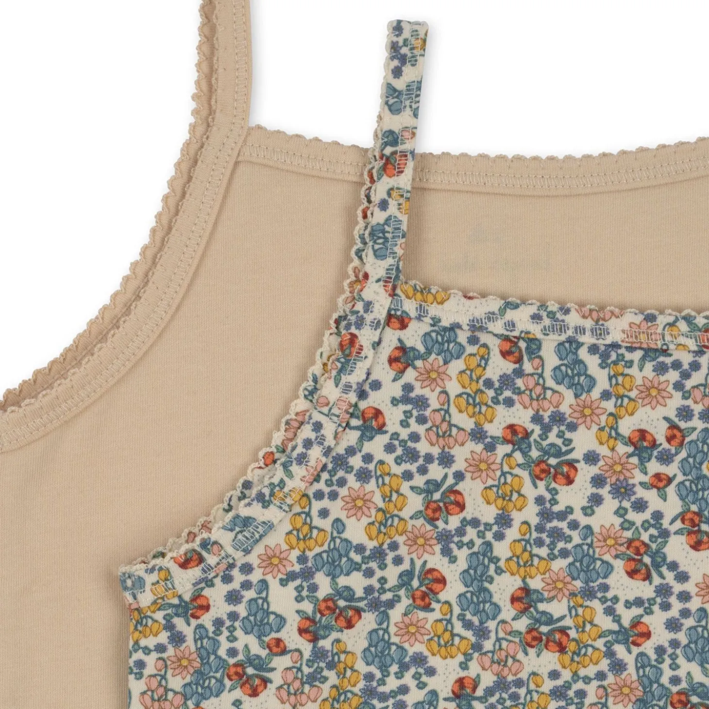 Konges Sløjd Basic 2-Pak Stroptop - Bibi Fleur/Brazilian Sand*Born Sokker & Undertøj