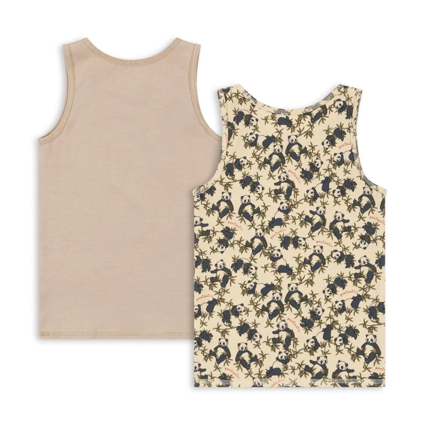 Konges Sløjd Basic 2-Pak Tanktop - Panda/Oxford Tan*Born Sokker & Undertøj