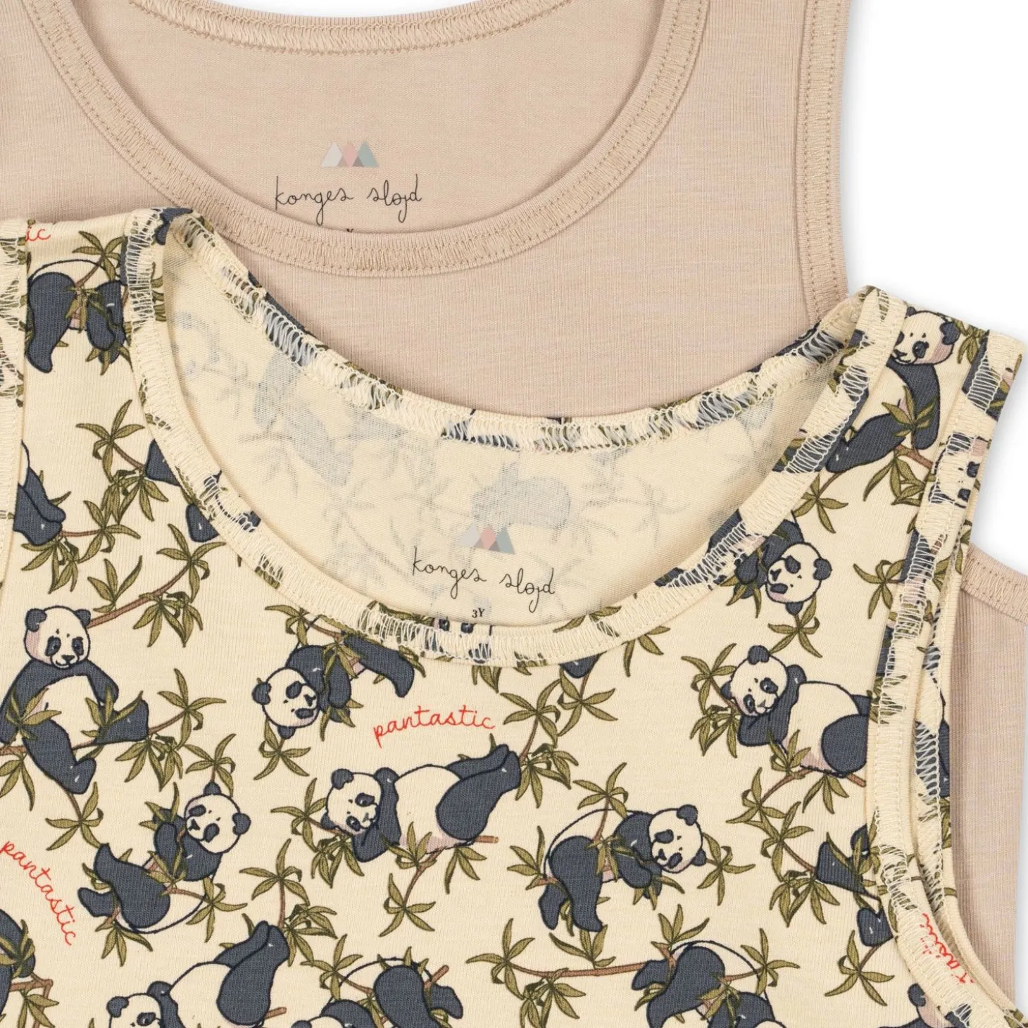 Konges Sløjd Basic 2-Pak Tanktop - Panda/Oxford Tan*Born Sokker & Undertøj