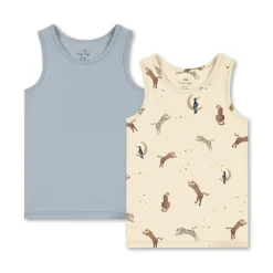 Konges Sløjd Basic 2-Pak Tanktop - Roar/Pearl Blue*Born Sokker & Undertøj