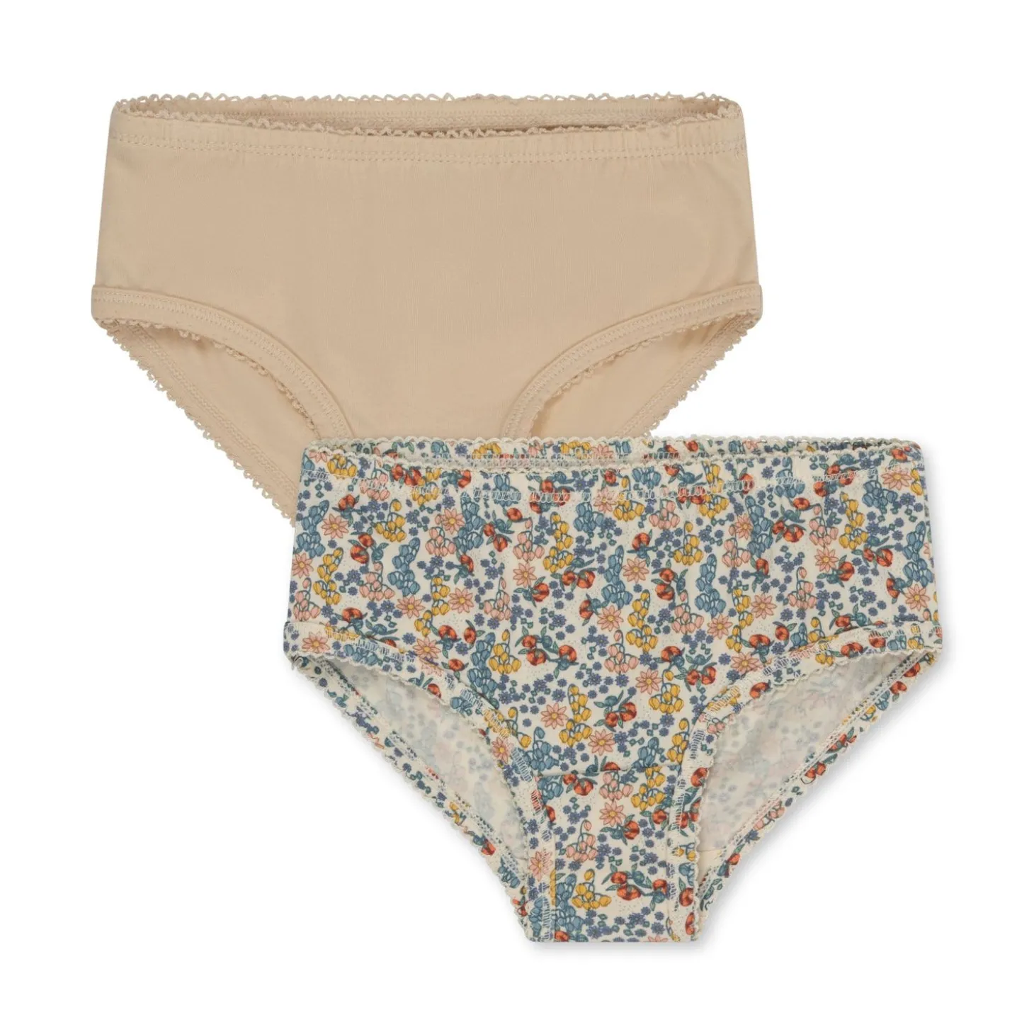 Konges Sløjd Basic 2-Pak Underbukser Til Piger - Bibi Fleur/Brazilian Sand*Born Sokker & Undertøj