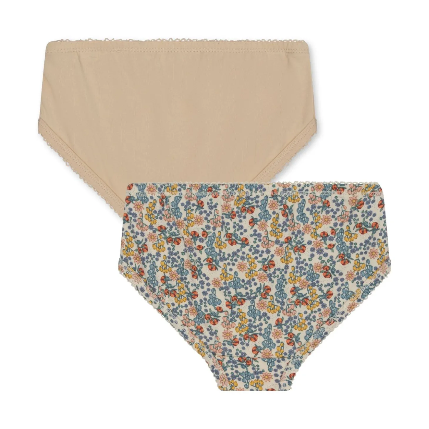 Konges Sløjd Basic 2-Pak Underbukser Til Piger - Bibi Fleur/Brazilian Sand*Born Sokker & Undertøj