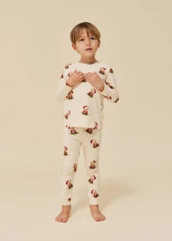 Konges Sløjd Basic Saet Med Bluse/Bukser - Christmas Teddy*Born Overdele