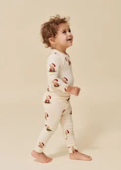 Konges Sløjd Basic Saet Med Bodystocking/Bukser - Christmas Teddy*Born Overdele