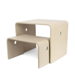 Konges Sløjd Bornebord Med Skammel - Beige Grey* Dekoration & Indretning