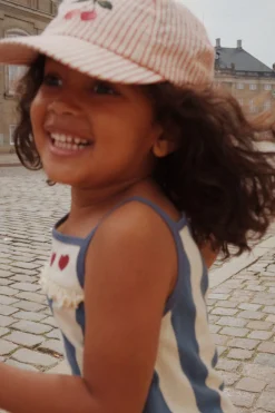 Konges Sløjd Ellie Kasket Med Slojfe - Amour Stripe*Born Hatte & Huer