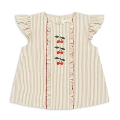 Konges Sløjd Ellie Top Med Flaeser - Tea Stripe*Born Overdele