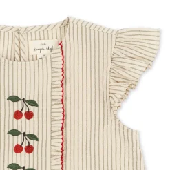 Konges Sløjd Ellie Top Med Flaeser - Tea Stripe*Born Overdele