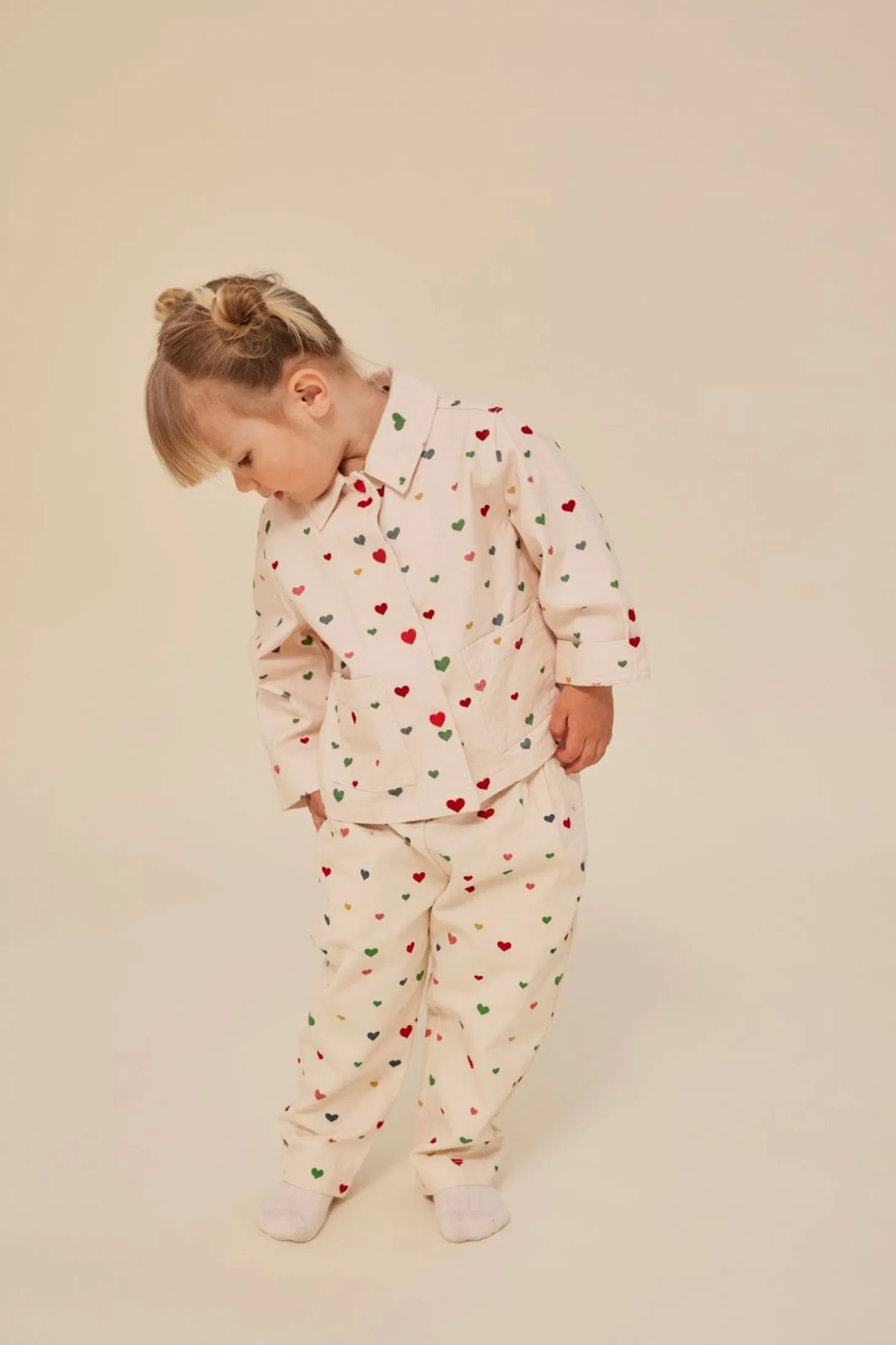 Konges Sløjd Fen Skjortejakke - Multi Heart Blush*Born Overdele