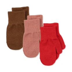 Konges Sløjd Filla Vanter - Rose/Pecan/Scarlet*Born Vinter-Accessories