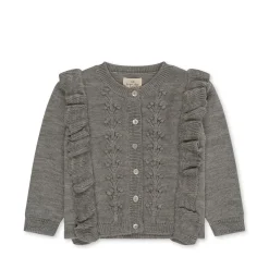 Konges Sløjd Fiol Cardigan Med Flaeser - Grey Melange*Born Cardigans