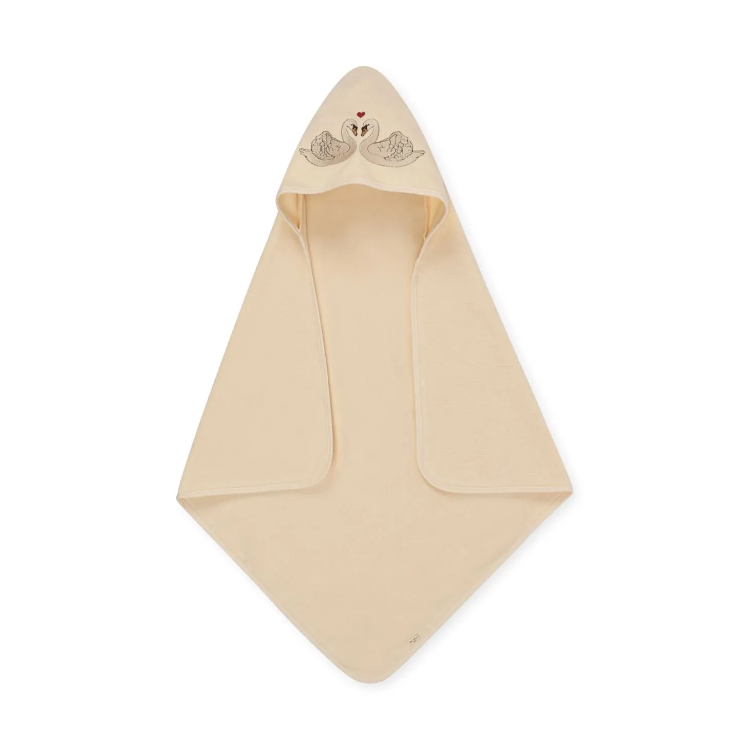 Konges Sløjd Frottehandklaede Med Broderi - Swan* Håndklæder & Badekåber