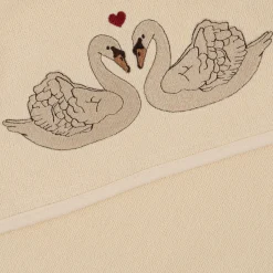 Konges Sløjd Frottehandklaede Med Broderi - Swan* Håndklæder & Badekåber