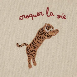 Konges Sløjd Frotteponcho Med Broderi - Tiger* Håndklæder & Badekåber