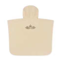 Konges Sløjd Frotteponcho Med Broderi - Swan* Håndklæder & Badekåber