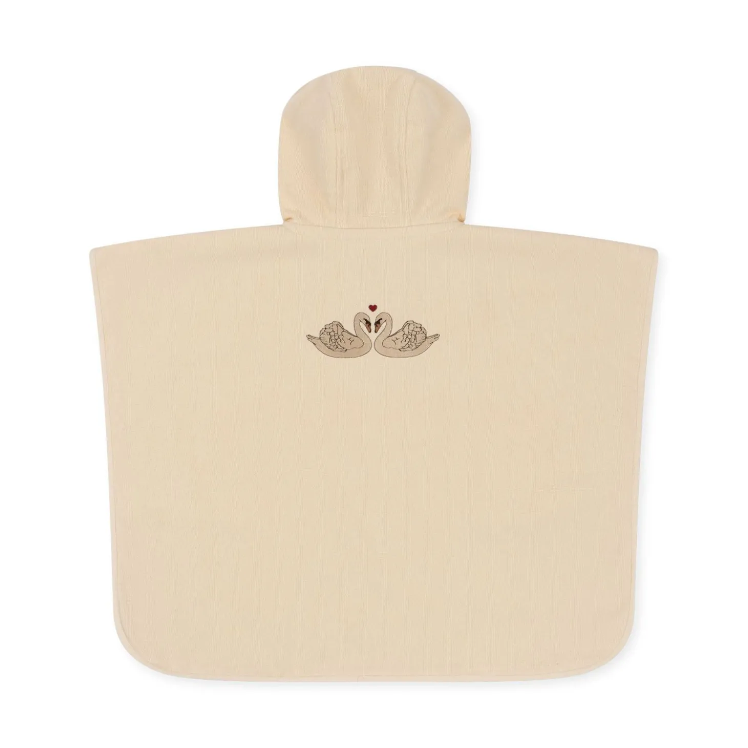 Konges Sløjd Frotteponcho Med Broderi - Swan* Håndklæder & Badekåber