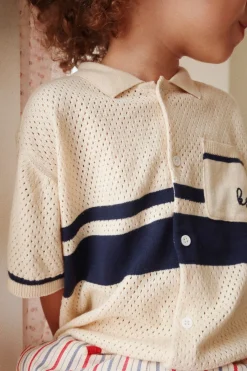 Konges Sløjd Hai Strikbluse - Blue Stripe*Born Overdele