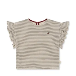 Konges Sløjd Itty T-Shirt Med Flaeser - Stripe Bluie*Born Overdele