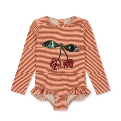 Konges Sløjd Jade Ls Badedragt - Glitter Stripe*Born Badedragter & Bikinis