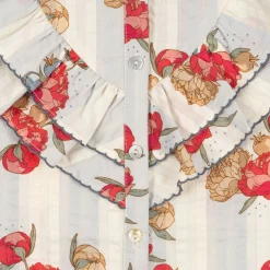 Konges Sløjd Kim Ss Skjorte Med Flaeser - Peony Stripe*Born Overdele