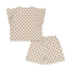 Konges Sløjd Lin Saet Med Flaeser - Cherry Motif*Born Overdele