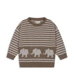 Konges Sløjd Loui Striktroje - Brown Melange*Born Overdele