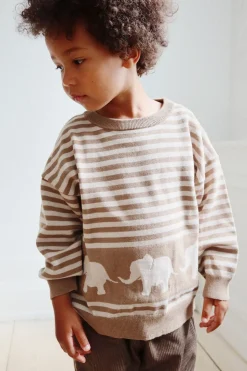 Konges Sløjd Loui Striktroje - Brown Melange*Born Overdele