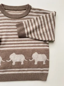 Konges Sløjd Loui Striktroje - Brown Melange*Born Overdele