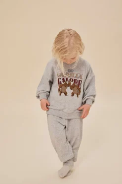 Konges Sløjd Loupy Lou Sweatshirt - Grey Melange*Born Overdele