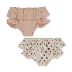Konges Sløjd Manuca 2-Pak Bikinibukser Med Flaeser - Cherry Motif*Born Badebukser & Bluser