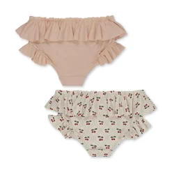Konges Sløjd Manuca 2-Pak Bikinibukser Med Flaeser - Cherry Motif*Born Badebukser & Bluser
