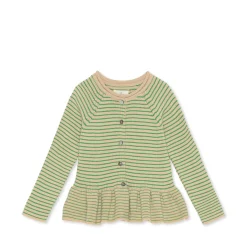 Konges Sløjd Meo Cardigan Med Flaeser - Medium Green Stripe*Born Cardigans