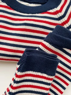 Konges Sløjd Meo Strikket Bluse - Navy Stripe*Born Overdele