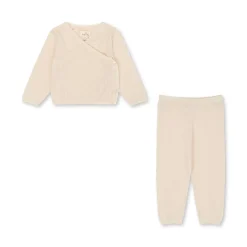 Konges Sløjd Minu Striksaet Med Hulmonster Gots - White Swan*Born Cardigans