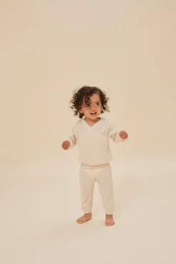 Konges Sløjd Minu Striksaet Med Hulmonster Gots - White Swan*Born Cardigans