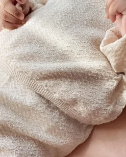 Konges Sløjd Minu Striksaet Med Hulmonster Gots - White Swan*Born Cardigans