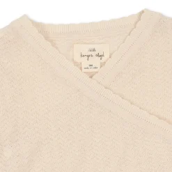 Konges Sløjd Minu Striksaet Med Hulmonster Gots - White Swan*Born Cardigans