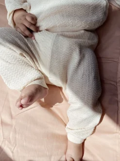 Konges Sløjd Minu Striksaet Med Hulmonster Gots - White Swan*Born Cardigans
