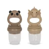 Konges Sløjd 2-Pak Maddispenser Til Frugt Drage Og Panda - Warm Clay/Shitake* Bideringe