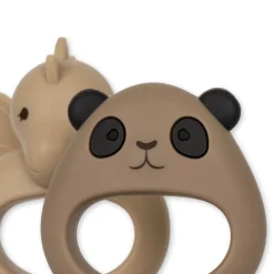 Konges Sløjd 2-Pak Maddispenser Til Frugt Drage Og Panda - Warm Clay/Shitake* Bideringe