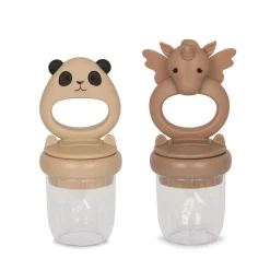 Konges Sløjd 2-Pak Maddispenser Til Frugt Enhjorning Og Panda - Shell/Blush* Bideringe