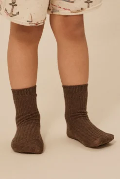 Konges Sløjd 3-Pak Ribstrikkede Sokker - Soft Grey/Ment/Brown*Born Sokker & Undertøj