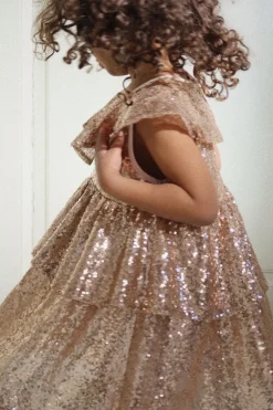 Konges Sløjd Starla Pailletkjole - Gold Blush*Born Kjoler & Nederdele