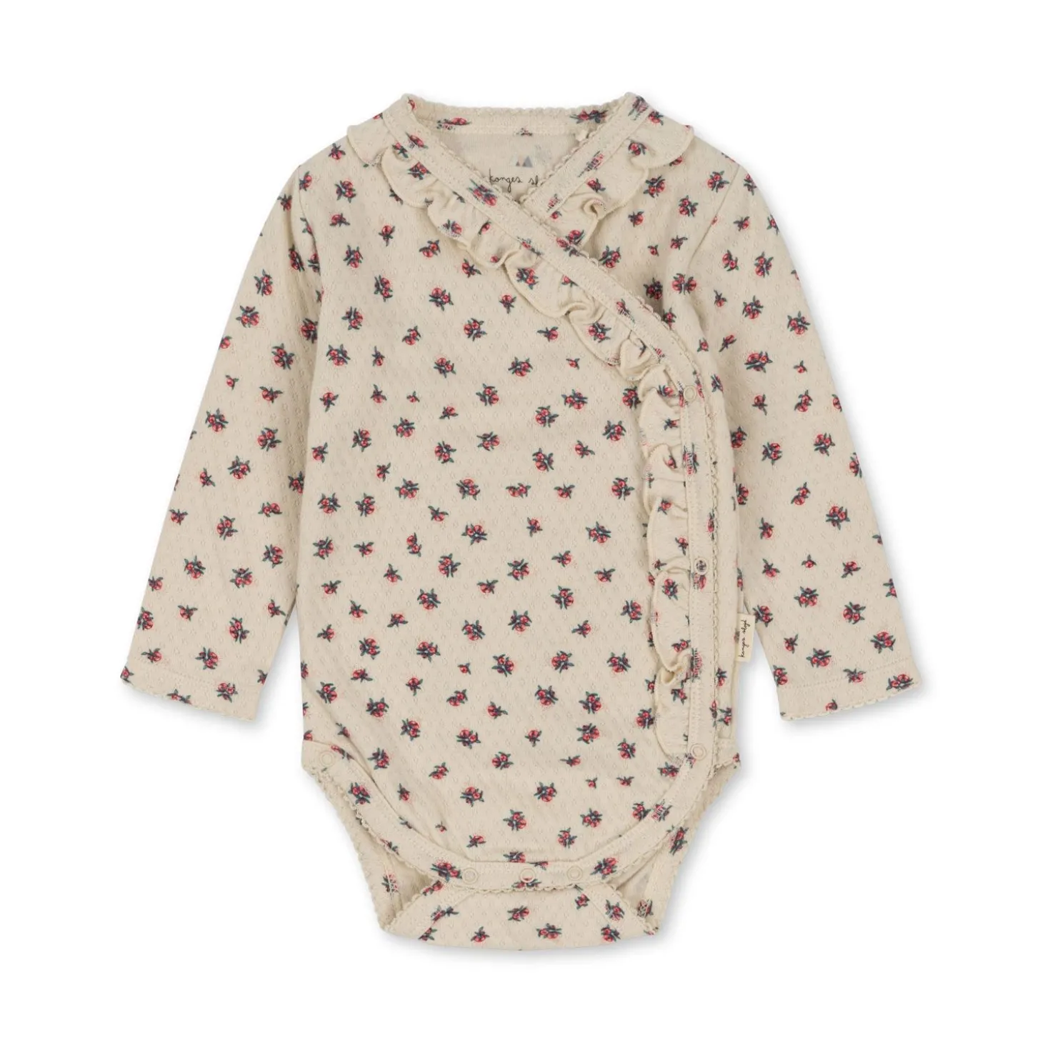 Konges Sløjd Sui Babybodystocking Med Flaeser - Peonia Rose*Born Bodyer