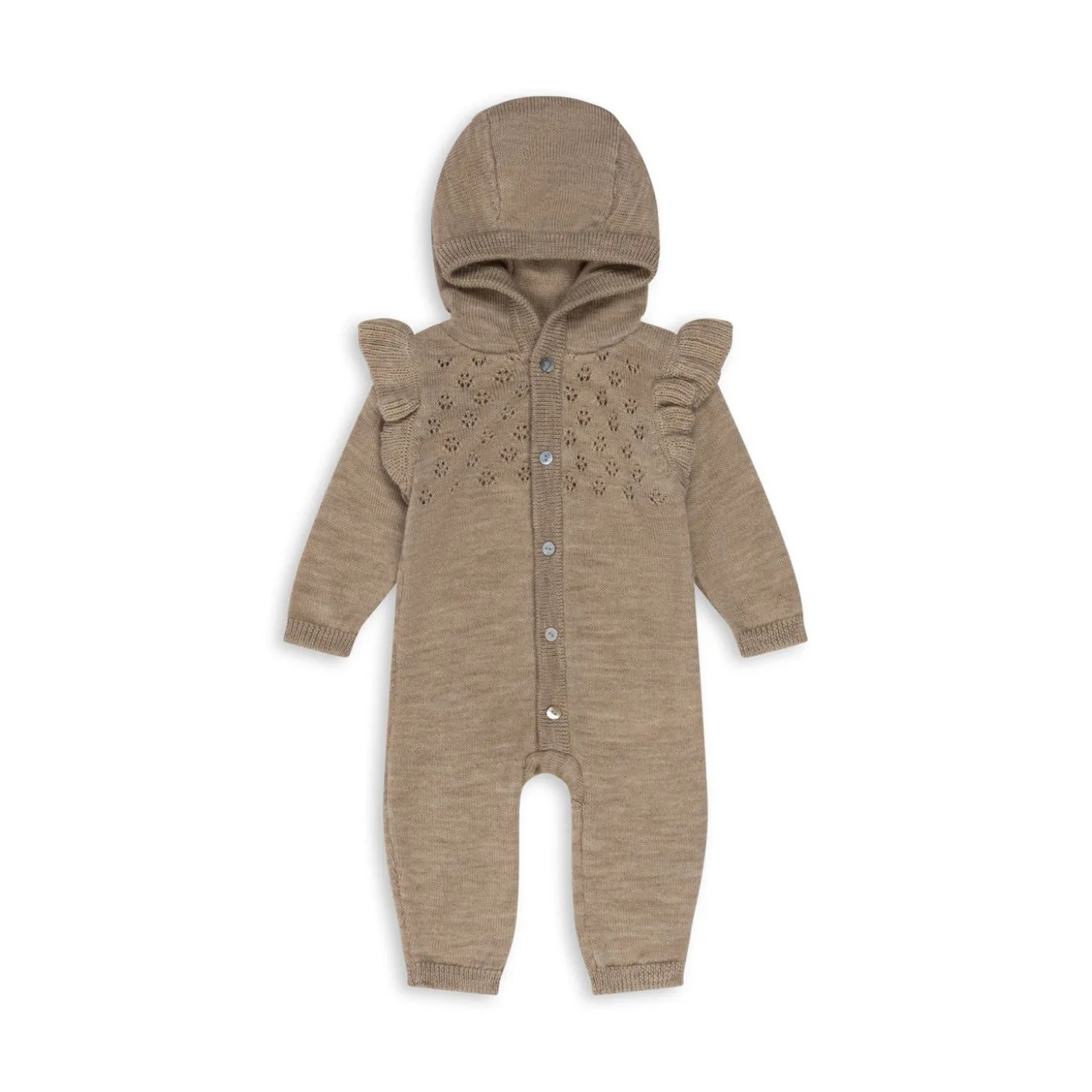 Konges Sløjd Tomama Heldragt Med Hulmonster - Beige Melange*Born Heldragter